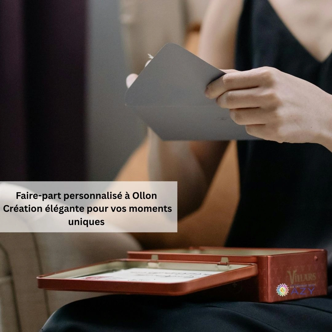 Faire-part personnalisé à Ollon – design élégant imprimé localement par Imprimerie AZY
