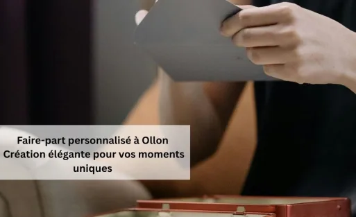 Faire-part personnalisé à Ollon – design élégant imprimé localement par Imprimerie AZY